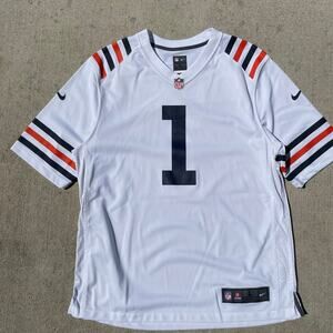 Justin Fields Chicago Bears Jersey Nike NFL White Size L #1